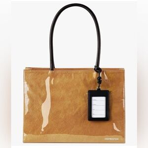 HOMESPON PVC Tote Bag Brown/ Black PVC Tote Bag for Women NWT